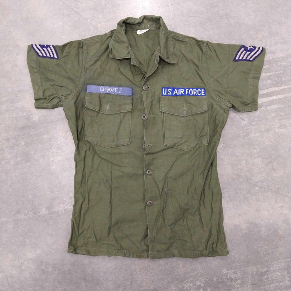 U.S. Air Force Chavez Green Military Shirt L Measurements